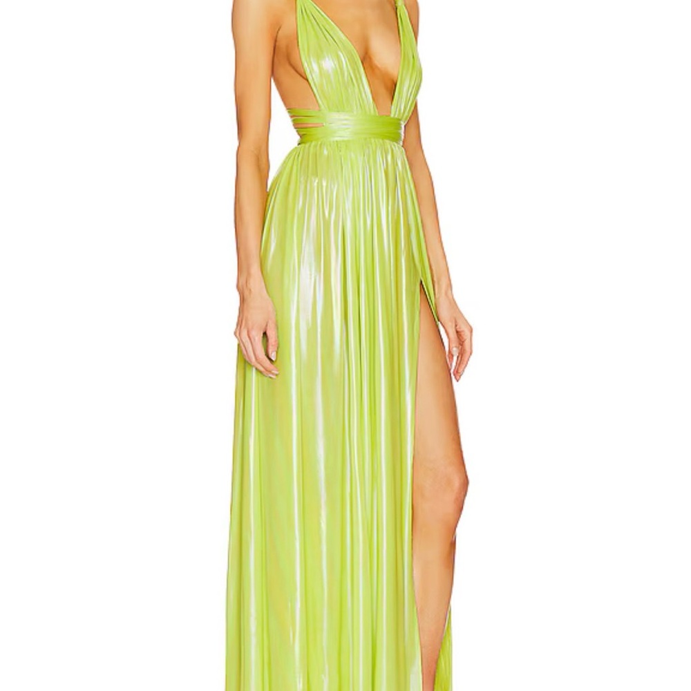 Bronx and Banco Goddess Gown in Neon Yellow - Picture 2 of 5
